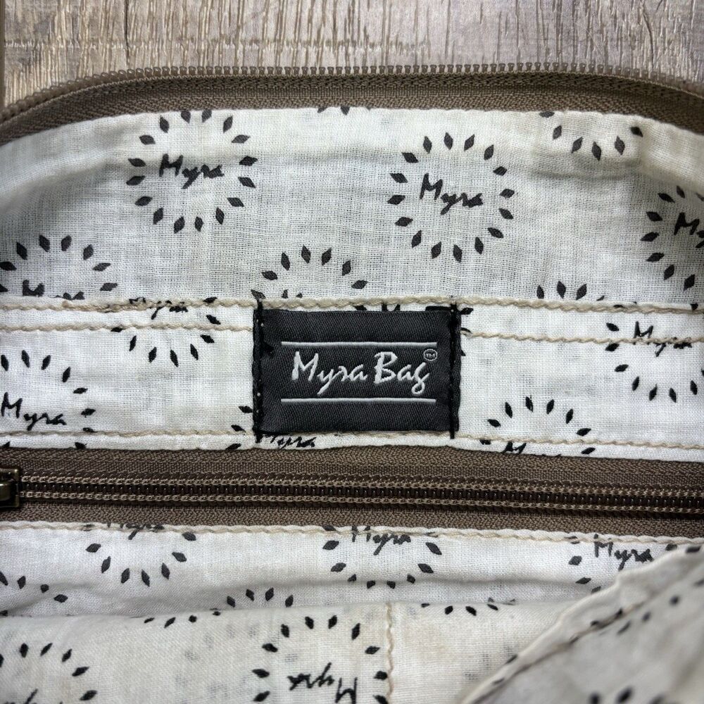 Myra Pastel Small Crossbody Purse Upcycled Cotton Leather Engraved Boho Western - Picture 7 of 12